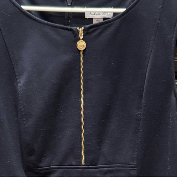 Calvin Klein navy blue Sleeveless Dress size 16 length 39in pit to pit 20in - Picture 3 of 4